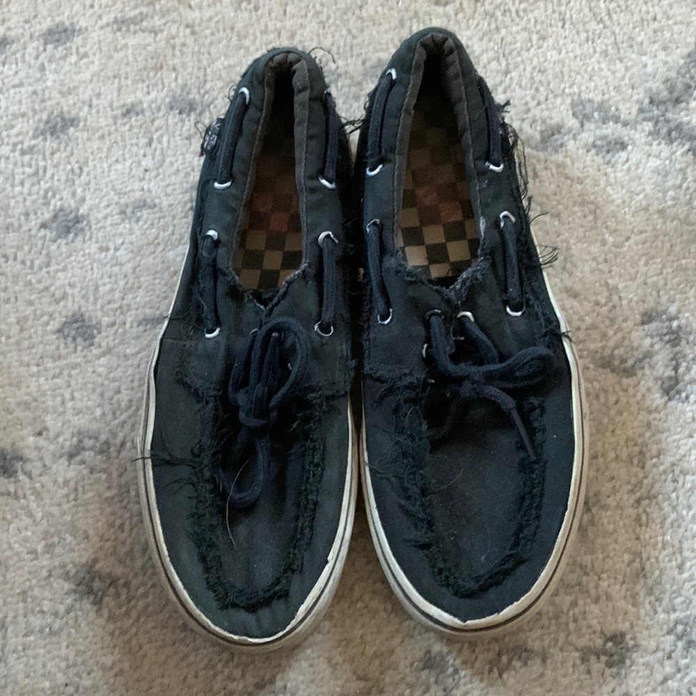 Men’s vans black boat shoe size 10